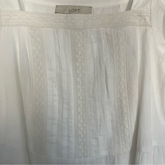 LOFT Lacy Square Neck Flounce Dress - Picture 6 of 9